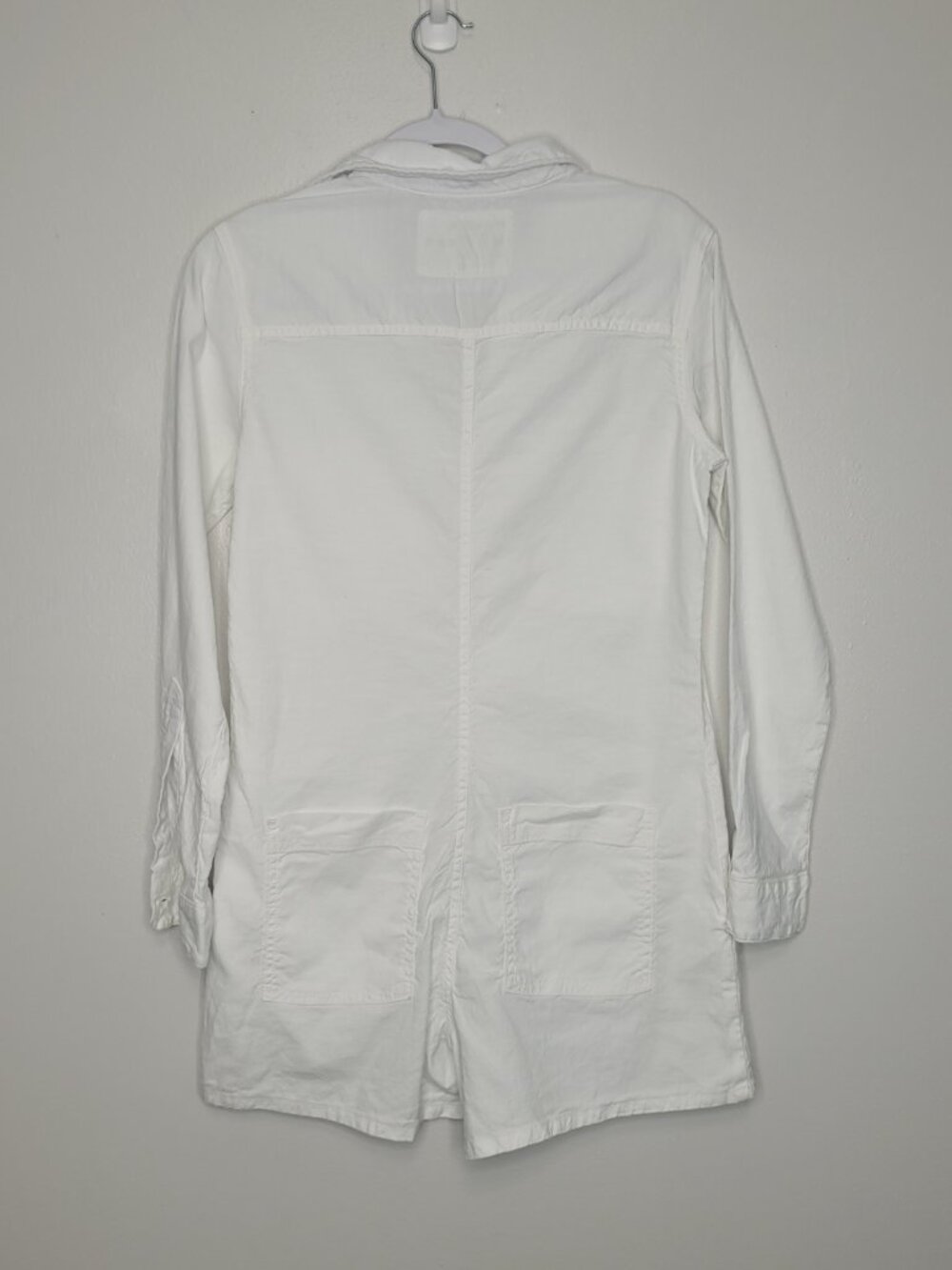Frank & Eileen Ireland cotton flax Romper White Long Sleeve Utility size small - Picture 3 of 7